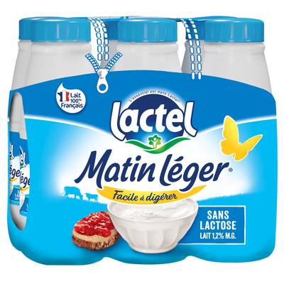 Matin Léger de Lactel Lait demi écrémé, 6x50cl