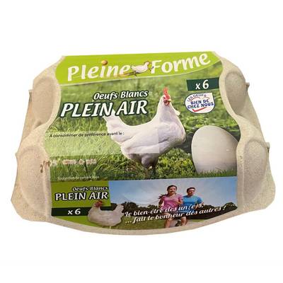 Pleine Forme Oeufs blancs Plein Air, 6 oeufs