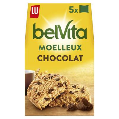 Belvita Biscuit petit déjeuner moelleux chocolat x5, 250g