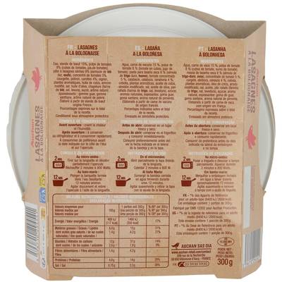 3596710294541 - Auchan - Lasagnes bolognaise micro-ondes