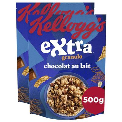 Kellogg's Extra pépite Chocolat au Lait, 2x500g