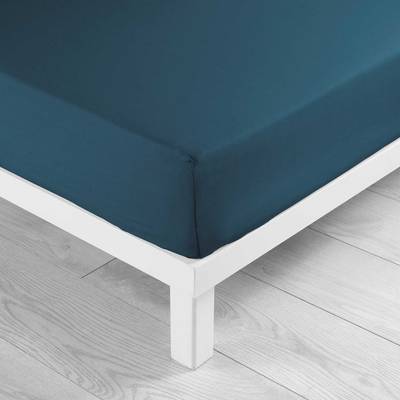 Douceur D Interieur Drap housse bleu 2 personnes, 160 x 200 cm