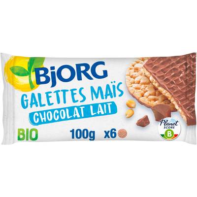 Bjorg Galettes de maïs chocolat au lait bio, 100g