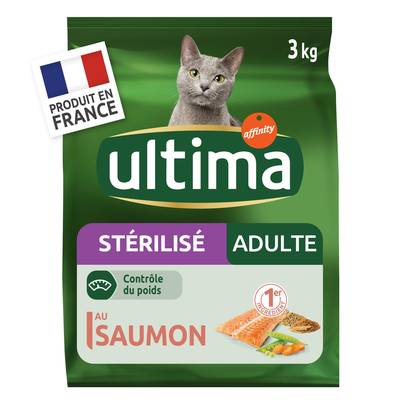 Affinity - Ultima Croquettes Saumon Contrôle du Poids pour chat adulte stérilisé, 3kg