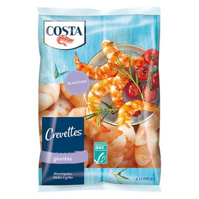 Costa Crevettes géantes ASC décortiquées, 330g