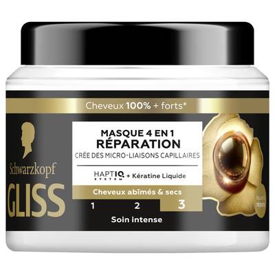 Schwarzkopf - Gliss Masque 4 en 1 reparation, 400ml