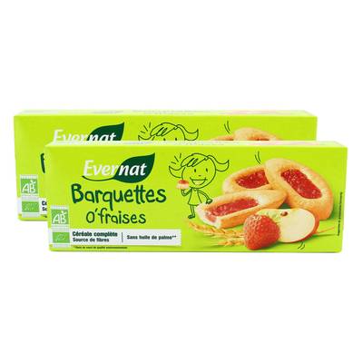 Evernat Barquettes o'fraises bio, 2x120g