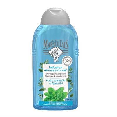 Le Petit Marseillais Shampooing Infusion Anti-Pelliculaire Cheveux normaux, Cuir chevelu avec pellicules, 250ml