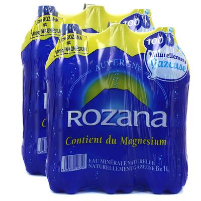Rozana Eau gazeuse minérale naturelle, 2 packs de 6x1L