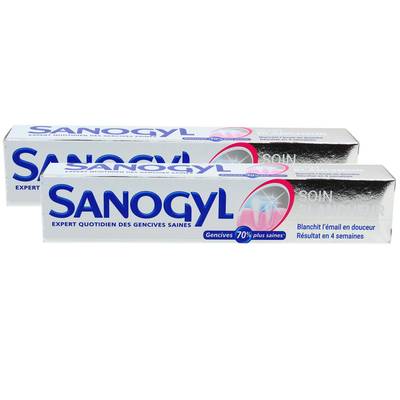 Sanogyl Dentifrice blancheur et soin au bicarbonate, 2x75ml