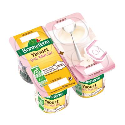 Bonneterre Yaourt maigre bio 0%mg, 4x125g