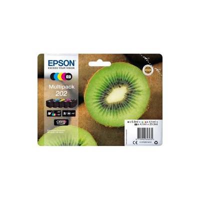 Epson Cartouches d'encre Multipack 202 Kiwi - Noire + 3 couleurs + Noire photo, 5  cartouches
