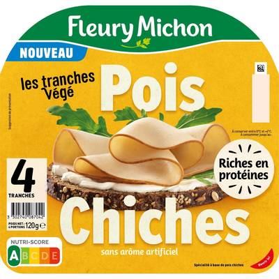 Fleury Michon Les Tranches Végé Pois Chiches, 4 tranches -120g