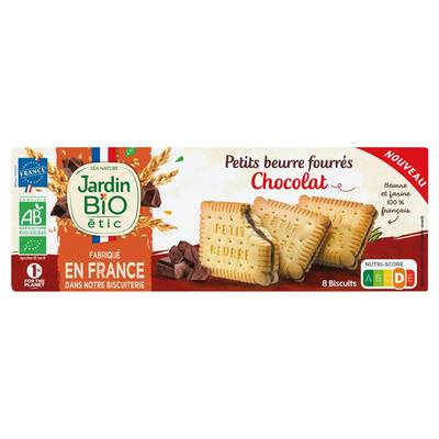 Jardin Bio Etic 8 Petit Beurre Fourrés Chocolat Bio, 197g