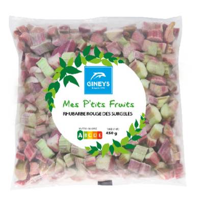 Gineys Rhubarbe rouge en dés, 450g