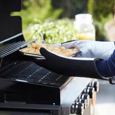 5400269239442 - Barbecook - Tablier et longs gants noir barbecue