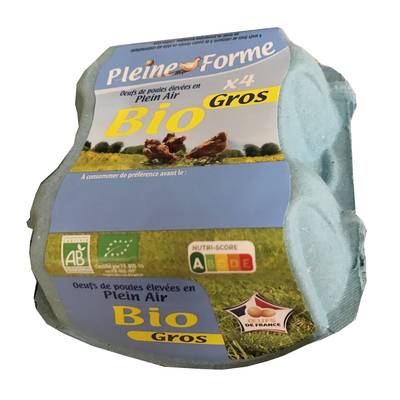 Pleine Forme Gros oeufs BIO, 4 oeufs