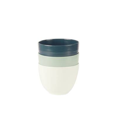 7640185741843 - Zak Designs - Set de 3 petits bols Blanc/Gris/Bleu FJORD en mélamine