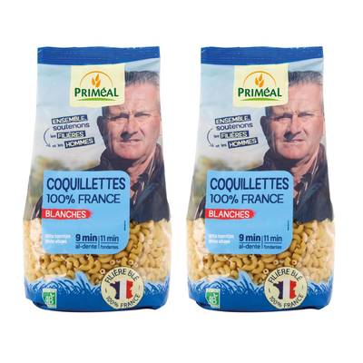 Priméal Coquillettes, bio, Lot de 2x500g