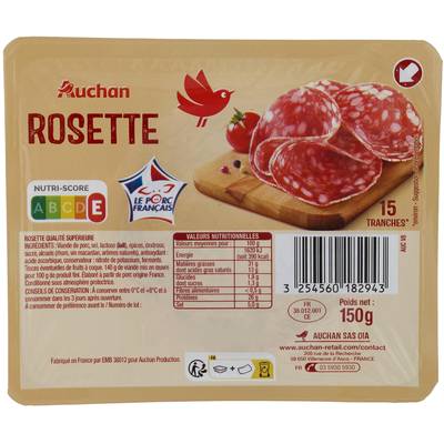 Auchan Rosette, 15 tranches - 150g