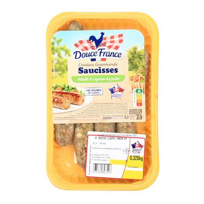 Douce France Saucisse Volaille & Légumes du Jardin, 4x80g