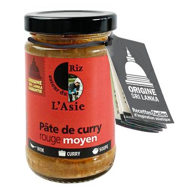 Autour Du Riz Pâte de curry bio rouge moyen, 100g
