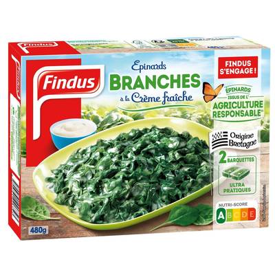 Findus Epinards en branche à la crème, 480g