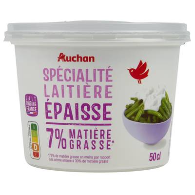 Auchan Crème épaisse 7%mg, 500g