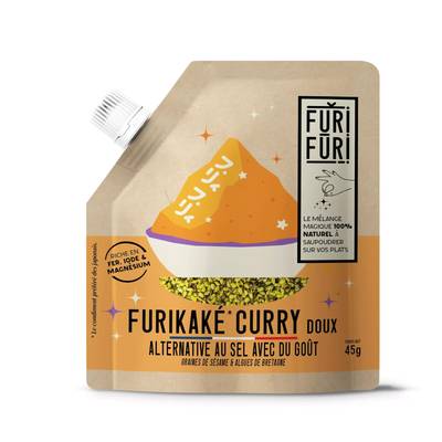 Furifuri Furikaké Curry Doux - Alternative au Sel - Condiment Graines de Sésame et Algues, 45g