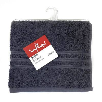 Influx Serviette 50x90cm anthracite, 500g