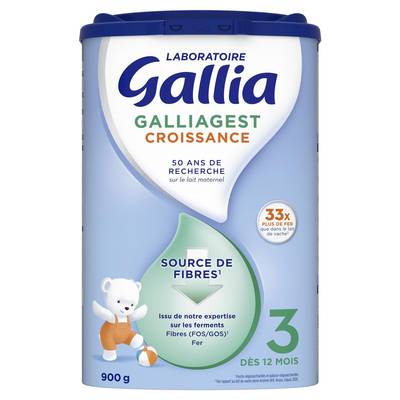 Laboratoire Gallia Lait de Croissance Galliagest 3 en poudre Bébé Dès 12 Mois, 900g