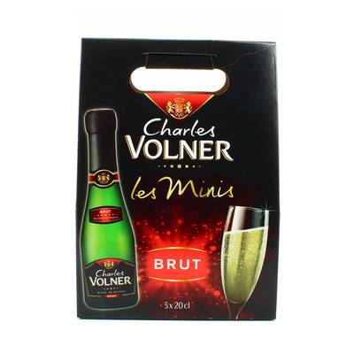 Charles Volner Vin mousseux brut blanc de blanc 12°, 3x20cl