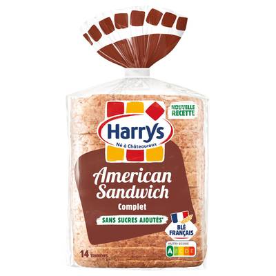 Harrys Pain de Mie Complet American Sandwich, 14 tranches - 600g