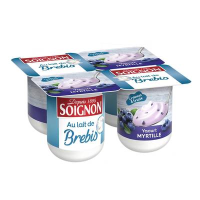 Soignon Yaourt myrtille au lait de brebis, 4x110g