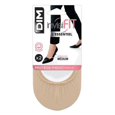 Dim 2 paires de Protège pieds invisifit Naturel, Taille 35/38
