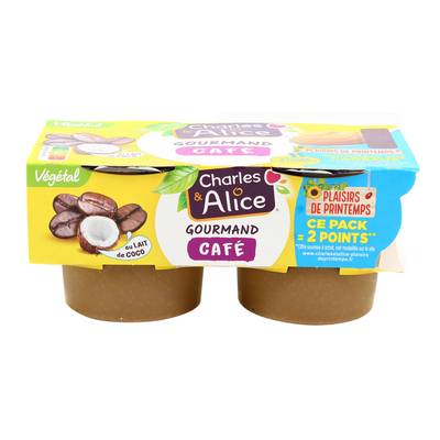 Charles et Alice Dessert végétal lait de coco café, 2x110g