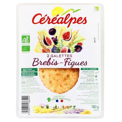Céréalpes Galettes Brebis - Figues Bio, 2x90g