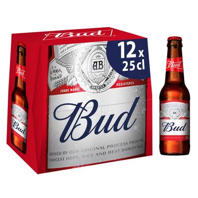 Bud Bière blonde 5°, 12x25cl