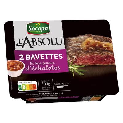 Socopa - L'Absolu Bavettes Marinées Fondue d'Echalotes, 2x150g