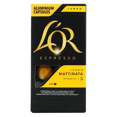 L'or Espresso Café Lungo mattinata intensité 5, 10 capsules