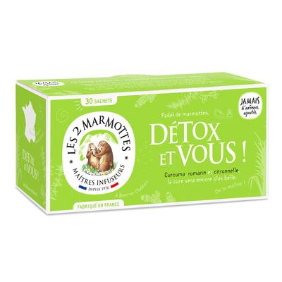 Les 2 Marmottes Infusion Détox et vous, 30 sachets