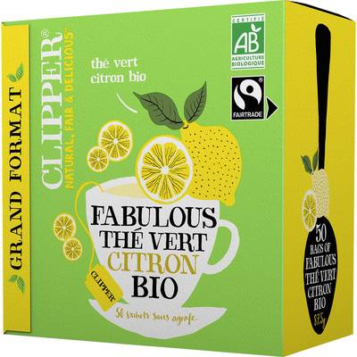 Clipper Thé Vert Citron Bio - 50 sachets, 85g