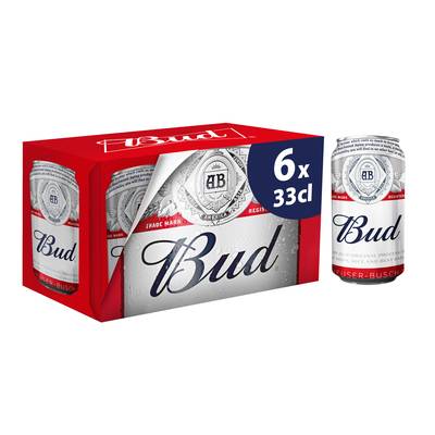 Bud Bière blonde 5°, 6x33cl