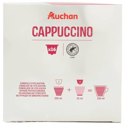 Auchan Capsules de café Cappuccino, 16 capsules