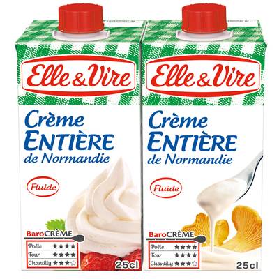 Elle&Vire Crème 30% Mg Fluide UHT, 2x25cl