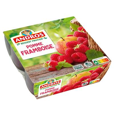Andros Compote Pomme framboise, 4x100g