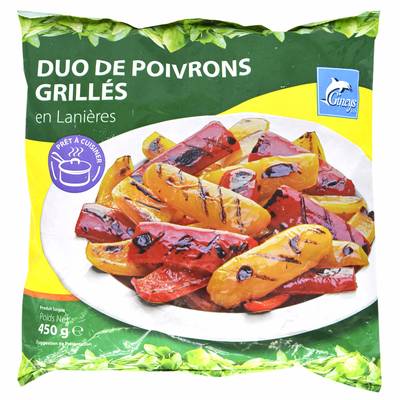 Gineys Duo de poivrons grillés en lanière, 450g