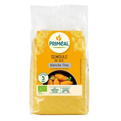 Priméal Semoule de blé dur fine blanche bio, 500g