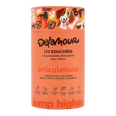 Delamour 90 Bouchées Articulation - Compléments alimentaires pour chien, 270g