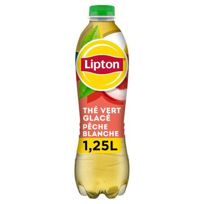 Lipton Thé vert glacé saveur pêche blanche, 1,25L